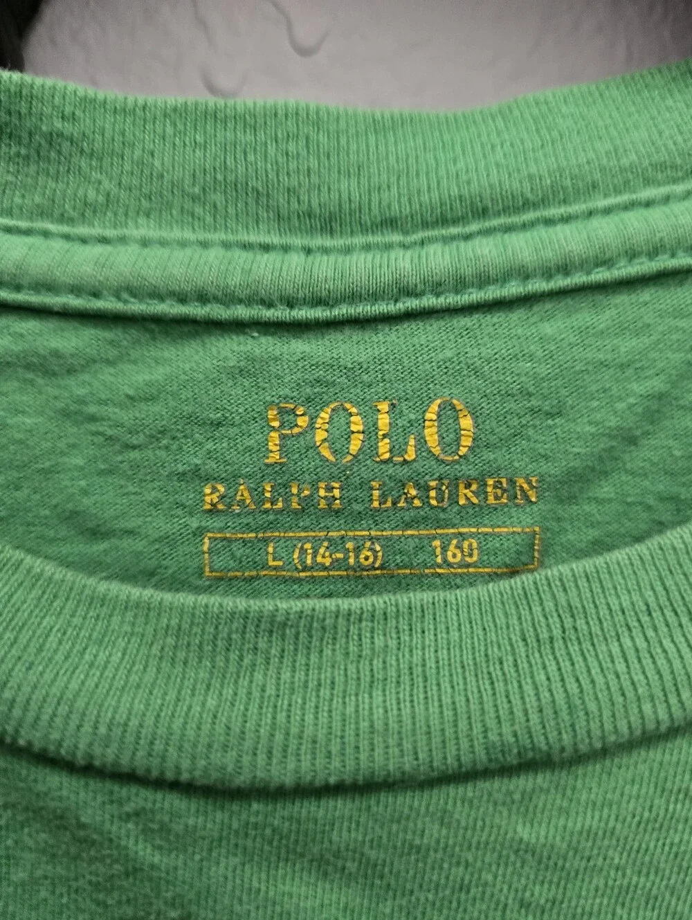 Ralph Lauren Green Polo Bear Sailboat Graphic Tee Size 14-16 L